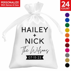 Names & Dates PERSONALIZED Satin Bags - 24 PK